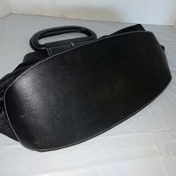 Gianfranco Lotti Firenze Handbag Black Pebbled Leather Made in Italy Purse - Picture 6 of 13
